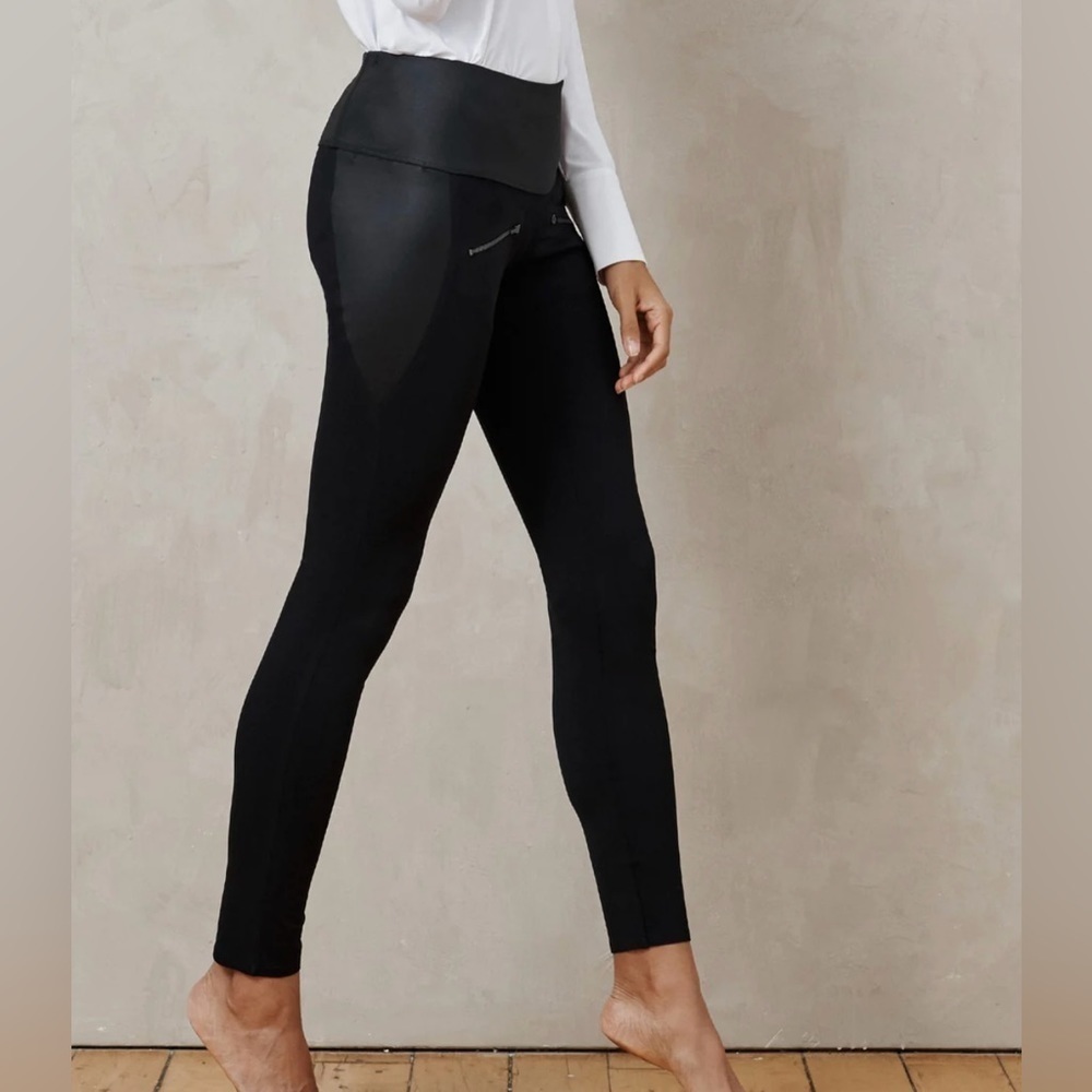 Aday Throw and Roll Leggings Black Full Length Size Small